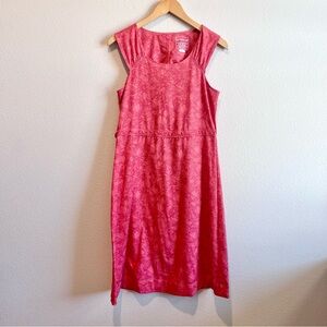 Merrell Opti-Wick UPF 50+ Coral Red Floral Athletic Dress Size Medium Activewear